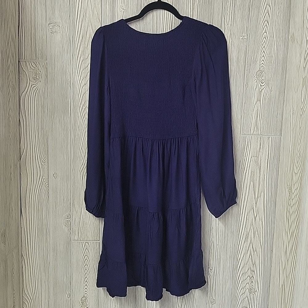 Zesica Navy Blue Long Sleeve Ruched Bodice Dress Womens Size Small NWT - Picture 6 of 12
